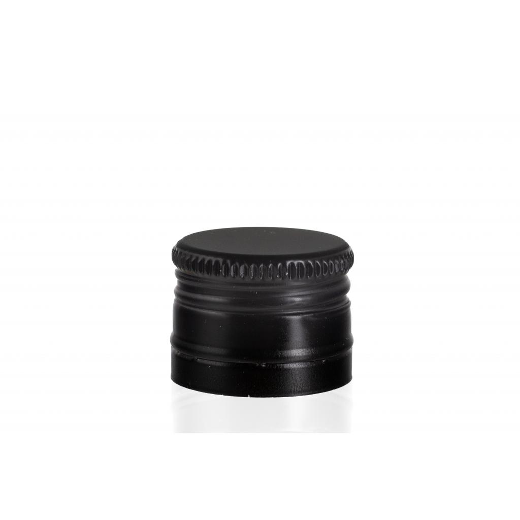 Gewinde-, Kronkorken und mechanische Verschlüsse - Aluminium-Schraubverschluss schwarz