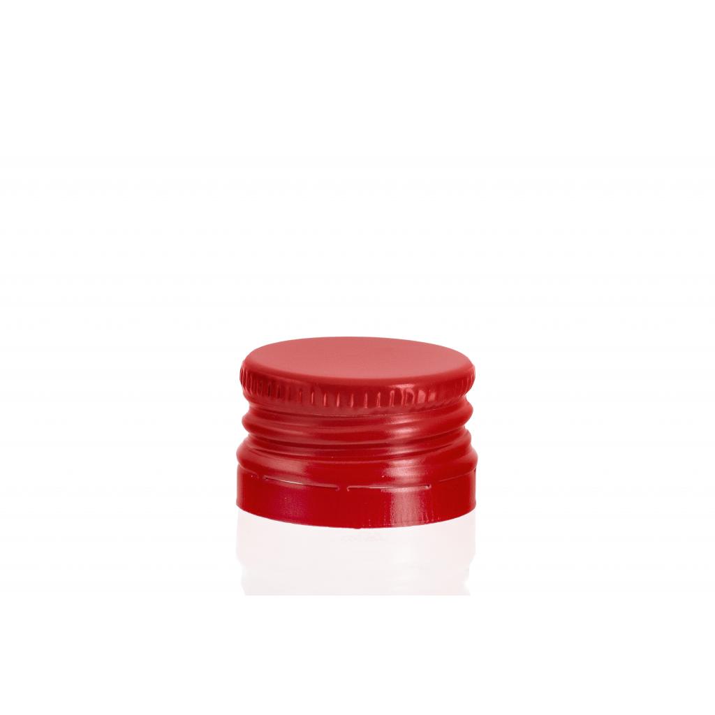 Screw on, crown, mechanical stoppers - Aluminium stopper with thread red