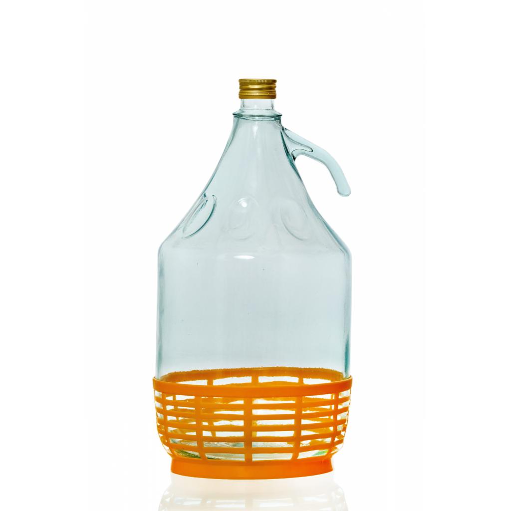 Glass balloons with wide and narrow apertures - Ballon + yellow base ( thread TO 35 navoj )
