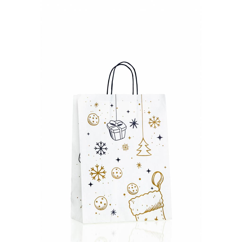 Paper gift bags - Paper bag X-mas + blue handle