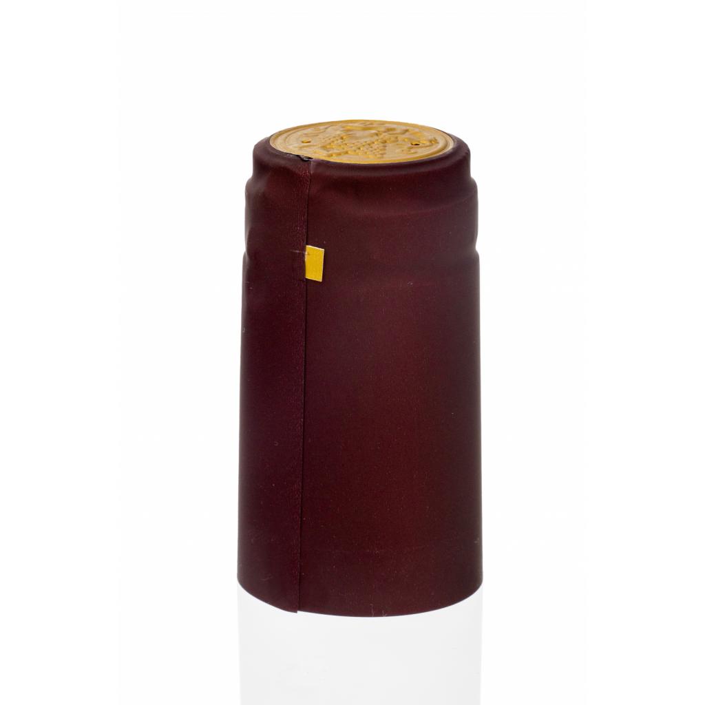 PVC caps - PVC cap burgundy red + golden circle (grapes)