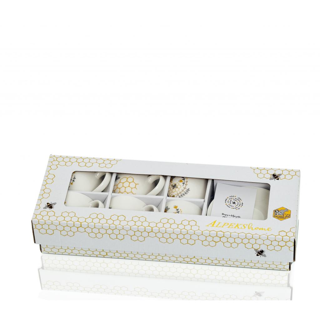 For beekeepers - Cups 6/1 white coffee bees