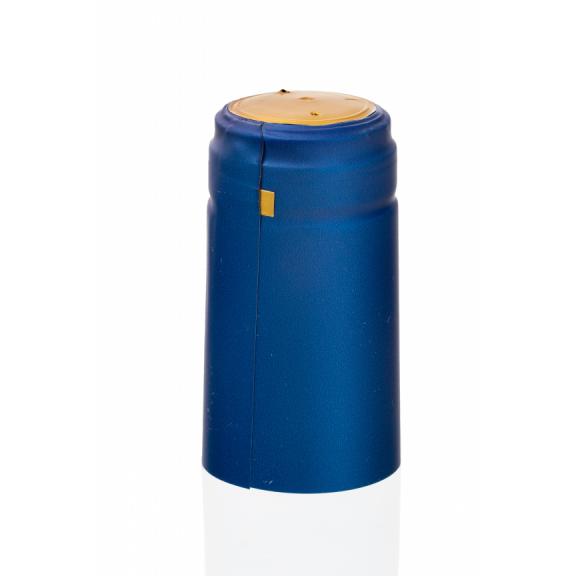 PVC-Kappen - PVC-Schrumpfkapsel Blau mit goldenem Traubensymbol