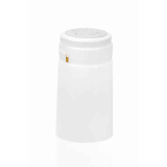 PVC-Kappen - PVC-Schrumpfkapsel weiß mit goldenem Traubensymbol