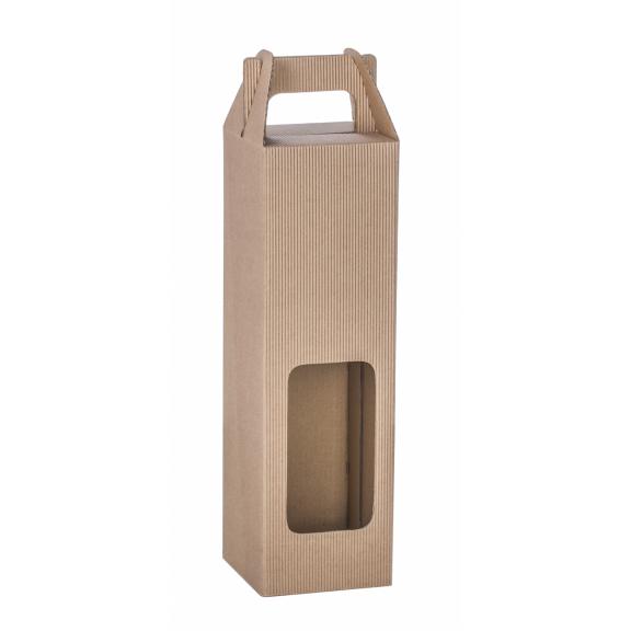 Corrugated, cardboard packaging - Corrugated packaging for Marasca bottle with a carrier